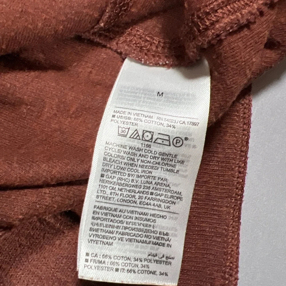 Banana Republic Thermal Shirt Mens Medium Brown Cotton Waffle Knit Crew Neck